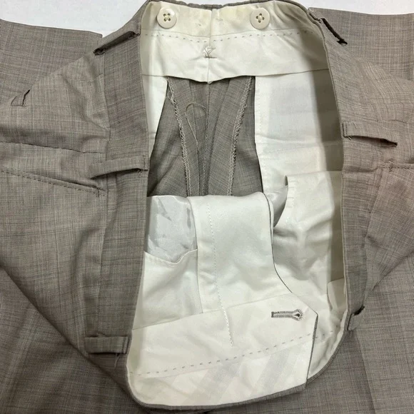 Samuelsohn Men's 40R Blazer 34x29 Pants Beige Taupe Wool/Cashmere 2-Button Suit